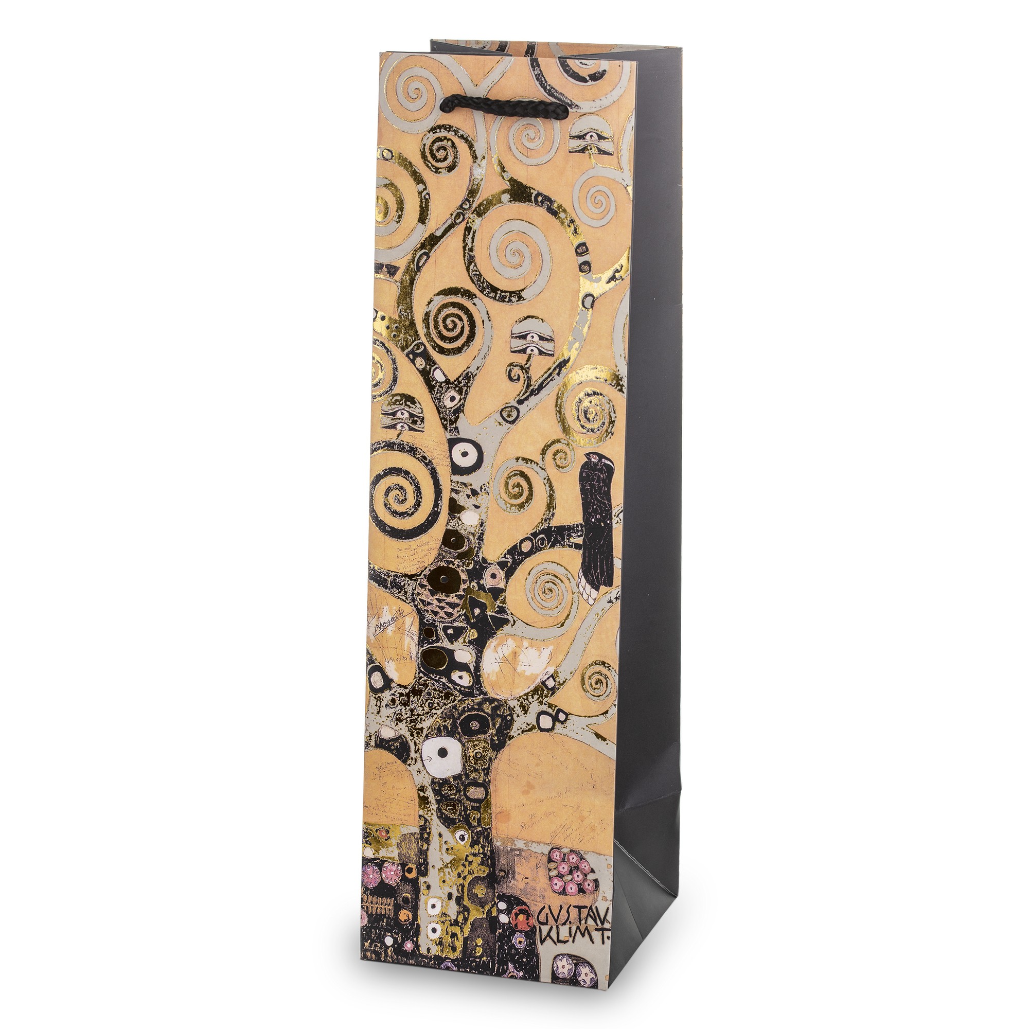 Darčeková taška na fľašu Vianočný motív Klimt, 36x10x10 cm
