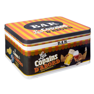 Dóza na sušienky "Les Copains d' abord" 25x20x13 cm, plech