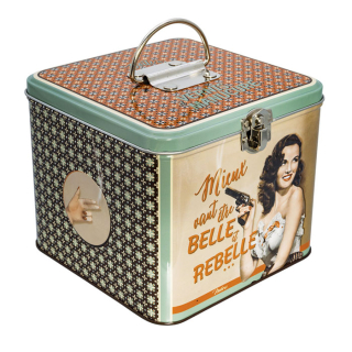 Dóza na laky na nechty "Belle et rebelle" 15x15x13 cm, plech