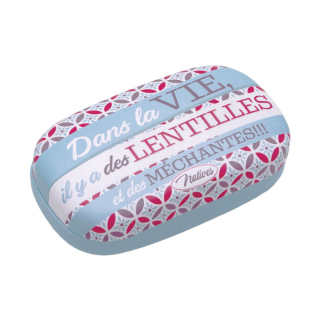 Puzdro na šošovky "Des lentilles et des méchantes" 8,5x4,8x3 cm, polyuretán