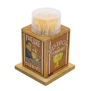 Držiak na špáradlá "L'heure de boire" 6x6x8.5 cm, drevo