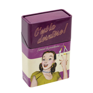 Puzdro na cigarety "C'est la derniére" L.6,3 XH.9,5 X pr.3cm, plech