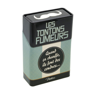 Puzdro na cigarety "Les tontons fumeurs" L.6,3 XH.9,5 X pr.3cm, plech