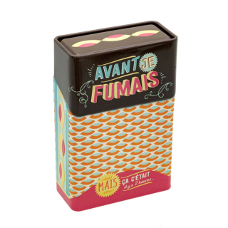 Puzdro na cigarety "Avant je fumais" L.6,3 XH.9,5 X pr.3cm, plech