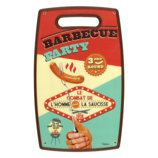 Doska na krájanie "Combat de l'homme contre la saucisse" 37 x 23 x H 1,2 cm, plast
