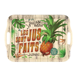 Tácka veľká "Les jus sont faits" 46,5 x 32 x H 2,8 cm, bambus