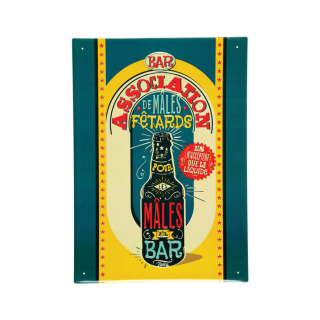 Dekoračná tabuľka L "Association de mâles fetards" 30 x 40 cm, plech