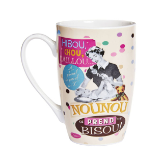 Šálka káva čaj XL "Nounou" D 8,5 x H.13 cm - 450ml, porcelán