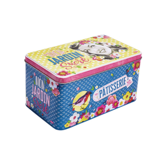 Dóza na sušienky "Mon Jardin sucré" 25 x 14 x H. 12,5 cm, plech