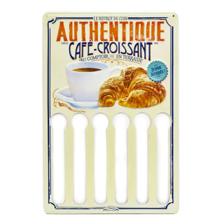 Závesný držiak na kávové kapsule "Café croissant" 30cm x H.45cm, plech