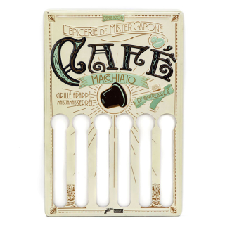 Závesný držiak na kávové kapsule "Mister Capone" 30cm x H.45cm, plech