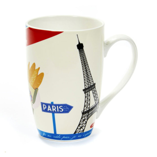 Šálka káva čaj XL "Excuse my French" D 8,5 x H.13 cm - 450ml, porcelán
