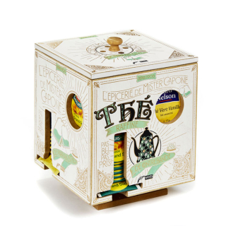 Otočný stojan na čaj vo francúzskom vintage & retro dizajne, "Mister Capone" 18 x 18 x H. 