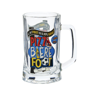 Pivový pohár "Pizza biére foot" D 8,5 X H. 13 cm - 400ml, sklo
