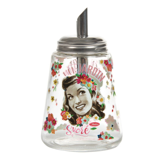 Cukornička "Mon jardin sucré" D 8,5 x 14,5 cm, sklo + plech