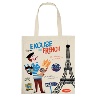 Bavlnená taška "Excuse my French" 37x39 cm