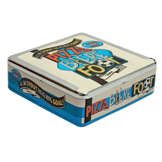 Stojan na servítky 33x33 "Pizza biére foot" 17 x 17 x H 6,5 cm, plech