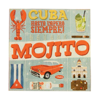 Servítky 20ks "Cocktails du Monde" 25 x 25 cm, papier