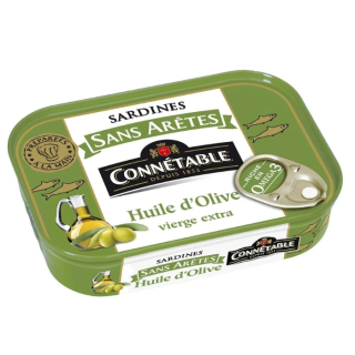 Connétable Sardinky Premium vykostené v olivovom oleji, plech 98g