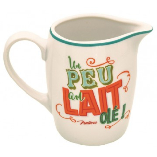 Nádoba na mlieko "J'peux pas, j'ai p'tit déj" 11 x H 9 cm, keramika