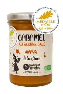 Biscuiterie des Vénetes Slaný karamel BIO, GOLD MEDAL Paris 2024, Francúzsko, pohár 220g