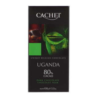 Cachet Horká čokoláda Uganda 80% kakaa, Belgicko, 100g