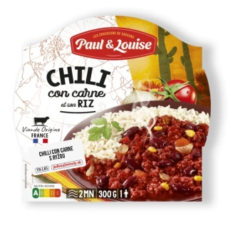 Paul & Louise Hovädzie mäso s ryžou, mexický štýl Chili con carne, Francúzsko, miska 300g