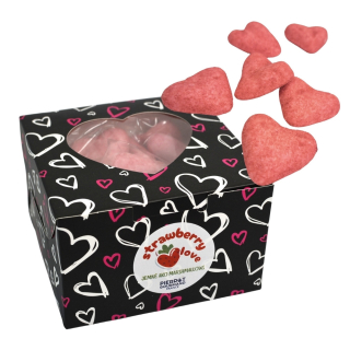 Jahodové srdiečka Strawberry Love v darčekovej krabičke, Francúzsko, 130g