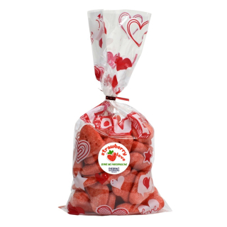 Jahodové srdiečka Strawberry Love v darčekovom sáčku, Francúzsko, 200g