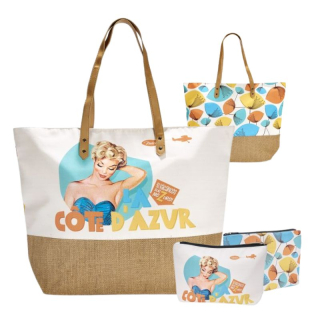 Taška na pláž a kozmetická taška Côte d'Azur