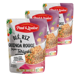 3x Paul & Louise Pšenica, ryža a červená quinoa s Teryaki omáčkou, Francúzsko, Doypack 250g