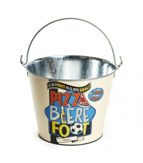Natives Vedro na ľad a nápoje alebo darčekové balíčky "Pizza Biere Foot", plech, 24x18cm